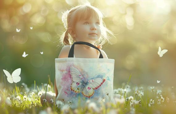 Create a Dream: Personalized Butterfly Tote Bag for Your LIttle One